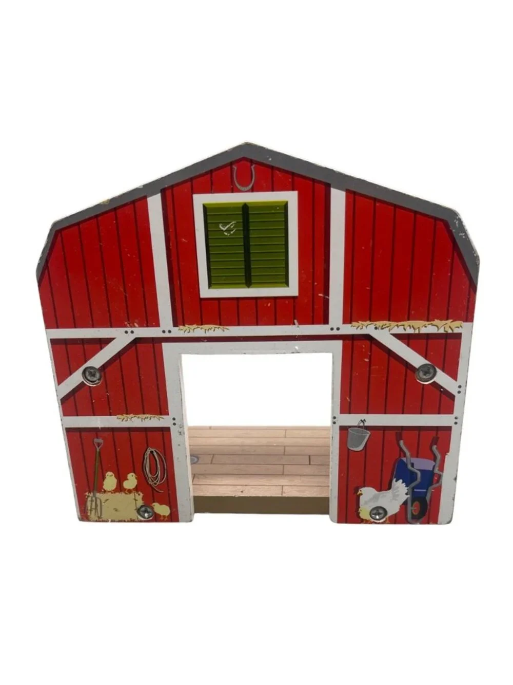 Vintage Red Barn Playset Wall Panel Piece 6x5.5x3